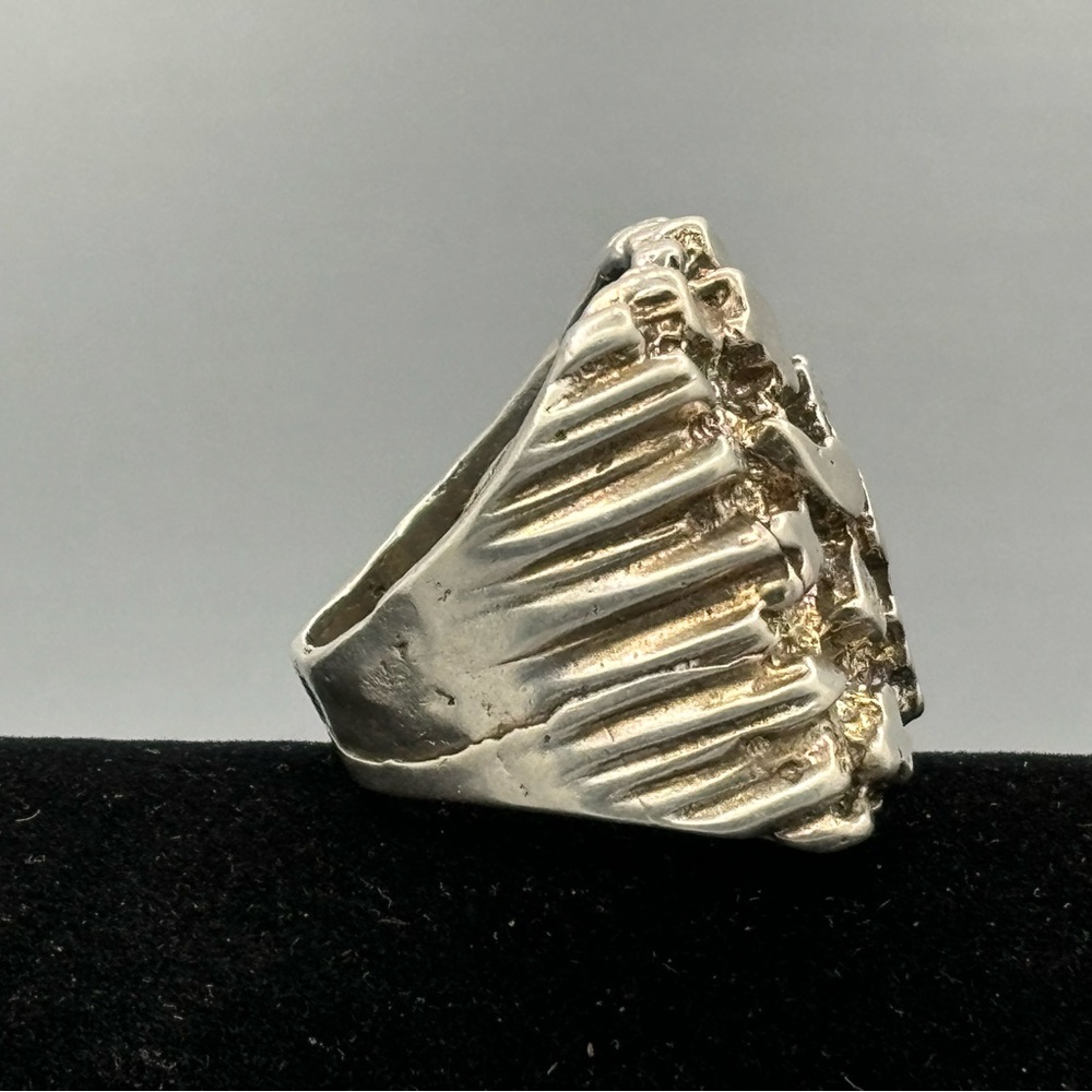 Nugget Silver Statement Ring - image 3